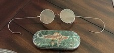 Vintage Willson Safety Glasses w/Metal Case Steampunk Americana Collectible