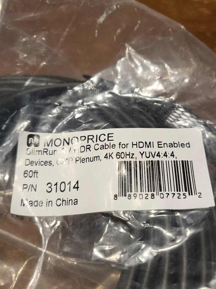 Monoprice AV HDR High Speed Cable - 60 feet - Black | for HDMI-Enabled Devices - Image 3 of 4