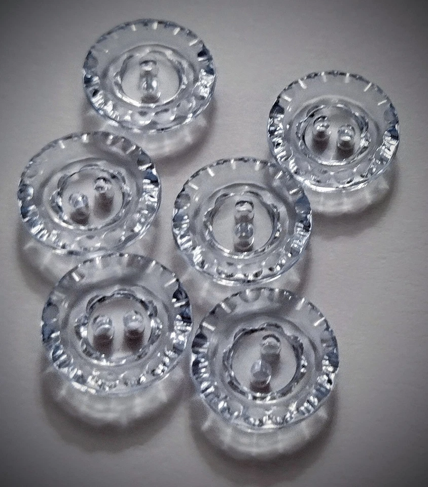 1/2" 2-Hole 'Crystal' Light Blue Craft/Clothing Buttons - Image 2 of 4