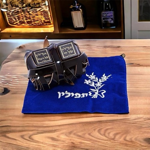 TOP QUALITY TEFILLIN -LEFT HANDED Sephardic Jewish Kosher Sefaradi + Bag Gift - Picture 2 of 16