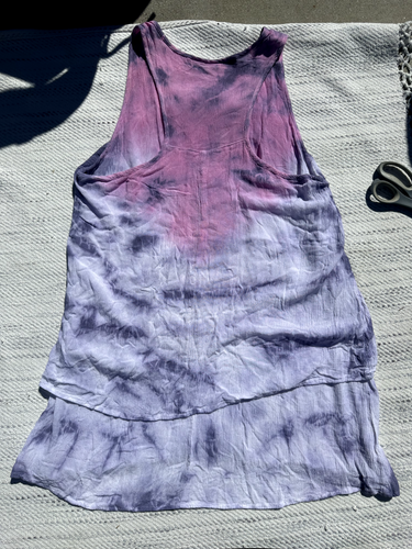 Raya Sun Blouse Women's Small Pink purple Ombre Layered Sleeveless Boho Beach - Picture 4 of 6