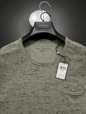 John Varvatos Mens T - Raw Cut Edges - Pickstitch Seams - Legume - $118 NWT