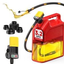 Automatic Fuel Transfer Pump 3.2 GPM, 51'' Hose, Leak Protection, 4 Adapters