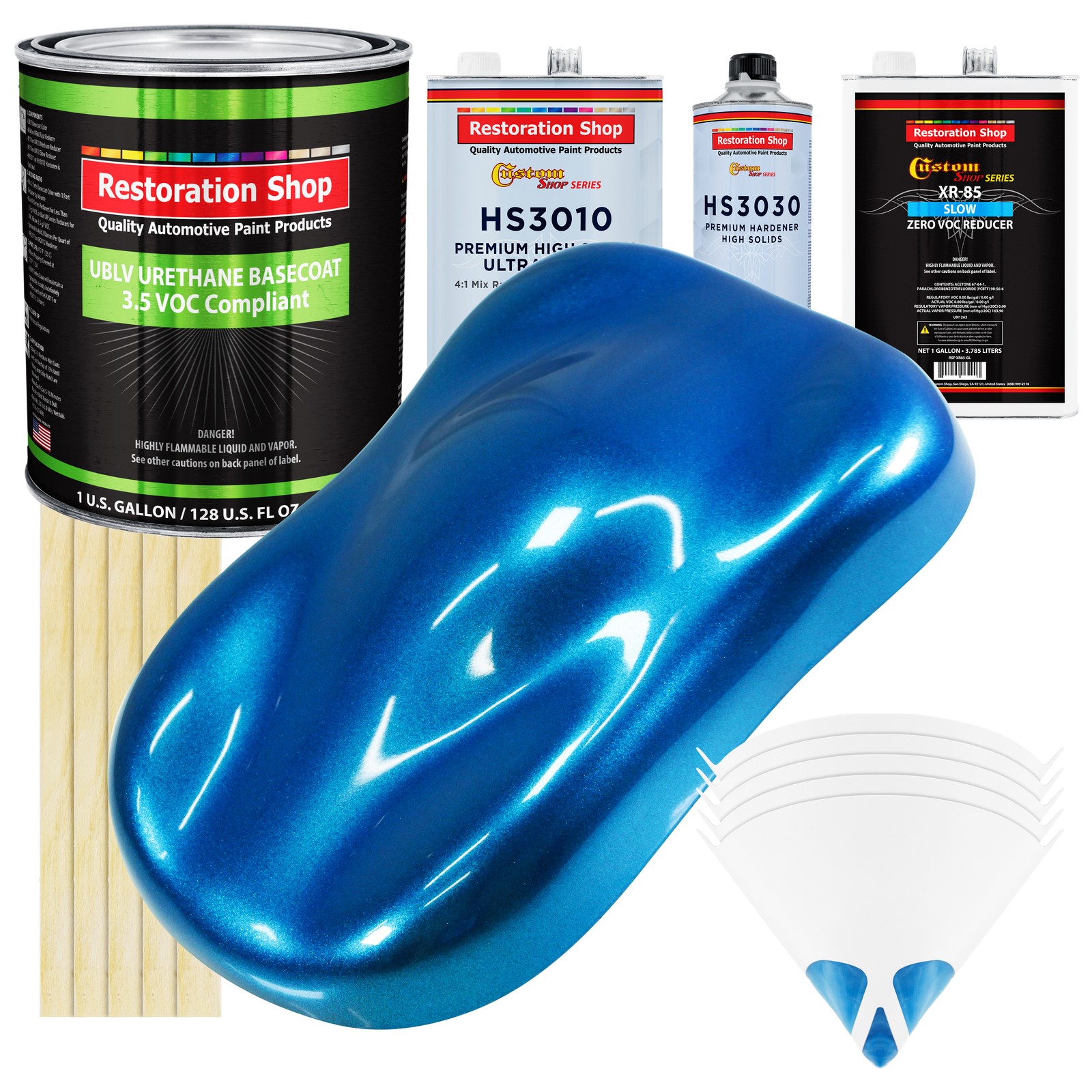 True Blue Firemist Low VOC Slow Prem Urethane Basecoat Clearcoat 1 Gal Kit  