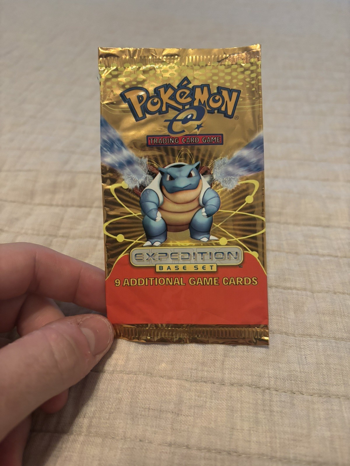 Pokemon Expedition Base Set Blastoise Empty Booster Pack Wrapper WOTC 2002