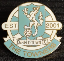 Enfield Town FC-The Towners Enamel Badge (By Mark Parr) - LONDON  NON-LEAGUE 