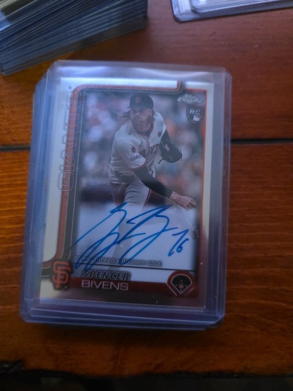 2025 Topps Chrome - Spencer Bivens Autograph (RC) - San Francisco Giants