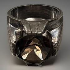 Sterling Silver Smoky Quartz Ring Sz 10 Vintage