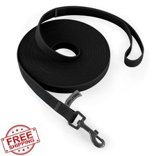 Wolfone 30ft Black Long Dog Leash Waterproof Training Recall