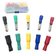 Bullet Butt Connectors, 100pcs Assorted Insulated Female  Male Crimp Wire Te...