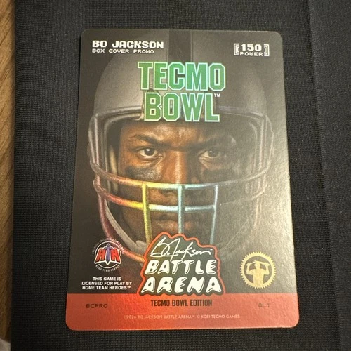2026 Bo Jackson Battle Arena Tecmo Bowl National Box Cover Promo NSCC 150 PWR SP