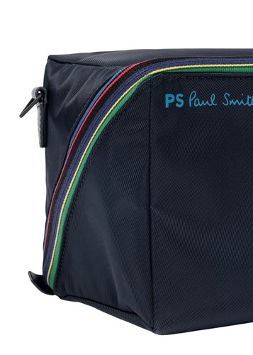 Paul Smith Sport Stripe Wash Bag Toiletry Bag Navy Blue Mens - Picture 4 of 4