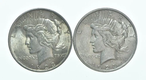 1923 & 1923 Peace Silver Dollar $1 Bullion Collection Lot *123
