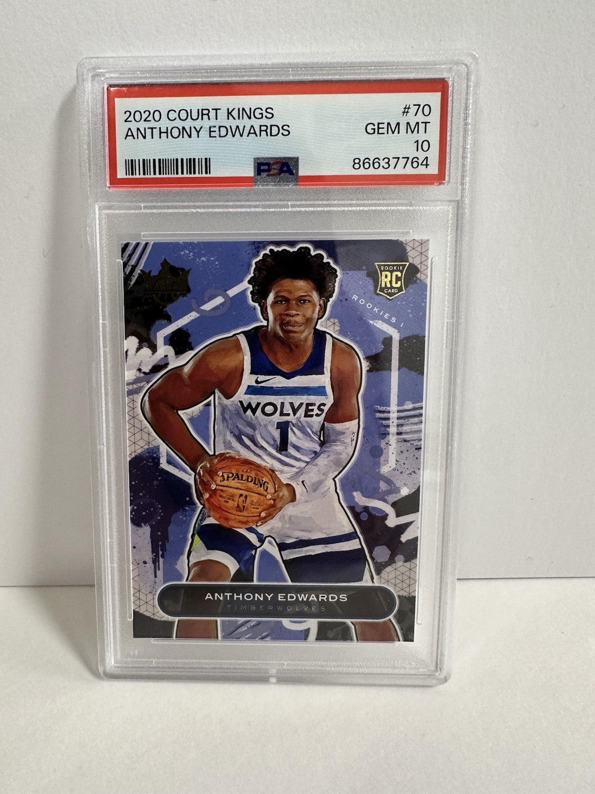Panini 2020-21 Court Kings Rookies I Anthony Edwards #70 Timberwolves PSA 10