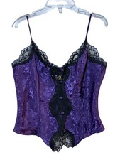 Vintage Victoria's Secret Gold Label Purple Lace Camisole M Lingerie Coquette
