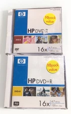 10 Pack HP  DVD-R  Blank Media Discs  4.7 GB/120min.