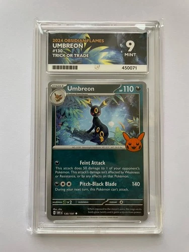 Pokemon TCG Umbreon 130/197 - Obsidian Flames Stamped Trick Or Treat ACE 9