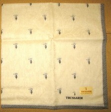 TRUSSARDI Baige Logo Woven Flower Design Scarf Handkerchief 50cm /KAREPAN 22