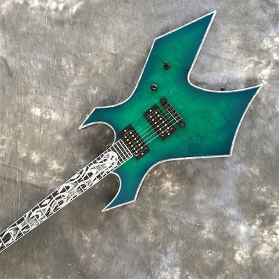 Warlock Extreme Blue Electric Guitar Flamed Maple Top H-H Pickups