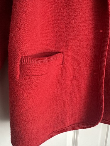 Cappotto corto GEIGER of AUSTRIA vintage anni 80 lana cotta rosso papavero taglia 40 (taglia 10) - Foto 9 di 10