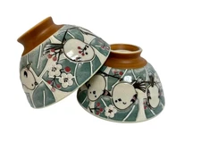 Japanese Mino Ware Ceramic Rice Bowl Set, 4.9 Inches Diameter x H2.6 Inches, ...