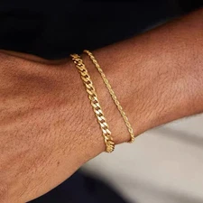 10k Yellow Gold Franco Box Bracelet Chain Mens Womens 