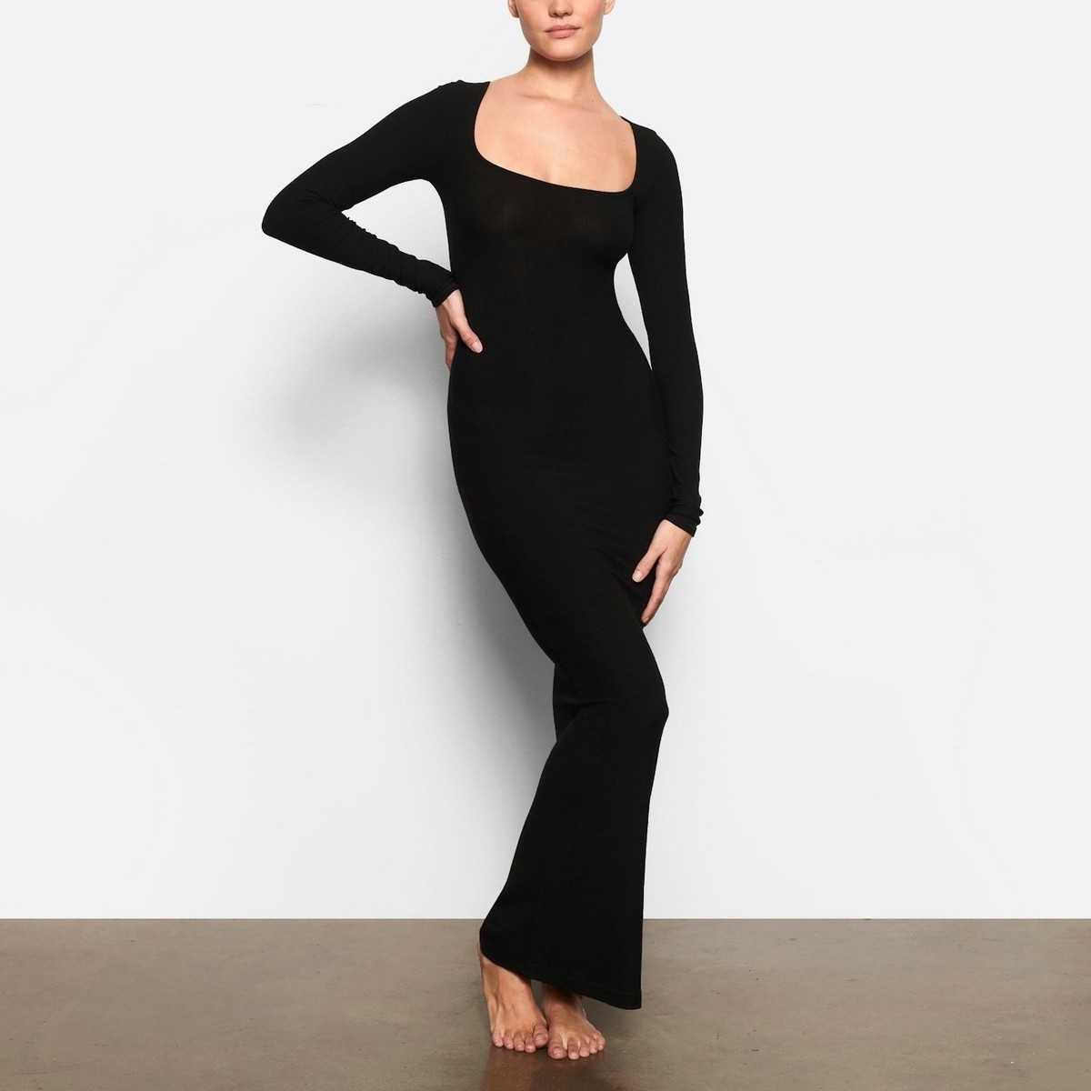 ada stone long sleeve midi dress Ada Long Sleeve Midi