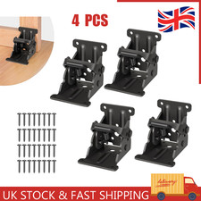 4x Folding Table Chair Leg Hinges 90 Degree Self-Locking Bracket Hinge Hardware