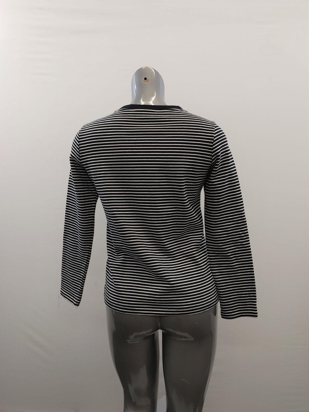 Tommy Hilfiger Long Sleeve T Shirt Women's Size Small Blue White Striped Round N thumbnail 4