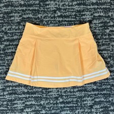 CALIA Side Zip Skort Womens 10 Peach Golf Athletic Pleated Striped 15"