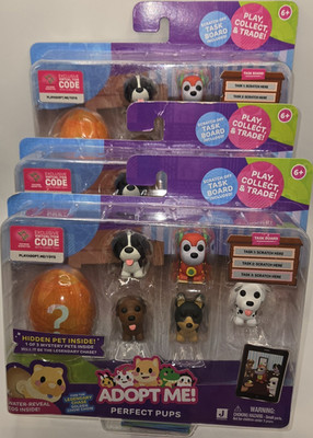 Jazwares Adopt Me! Perfect Pups Playset Dalmatian Water Reveal Egg - Lot of 3