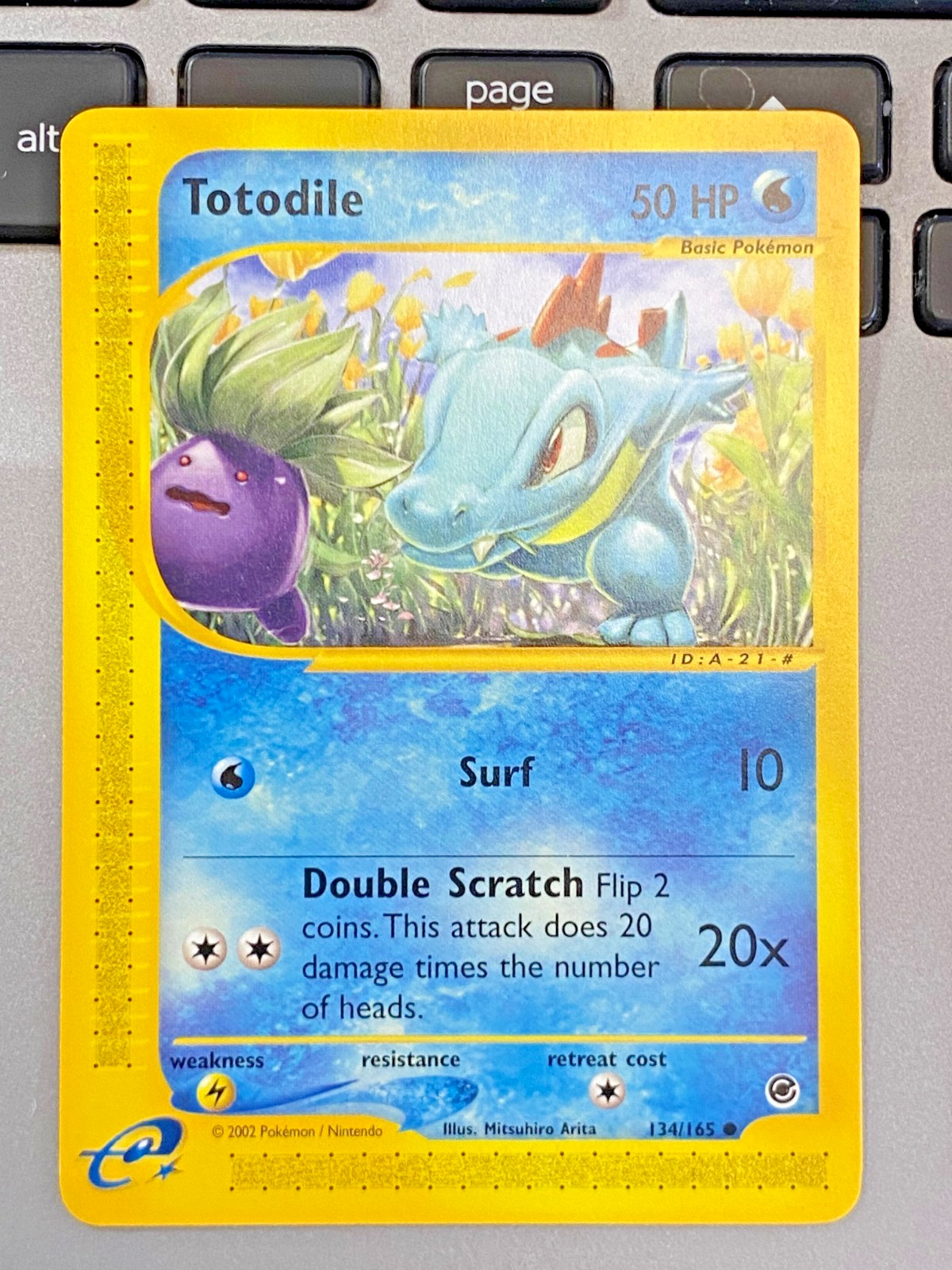 Pokemon Totodile 134/165 Expedition Base Set / near mint condition card