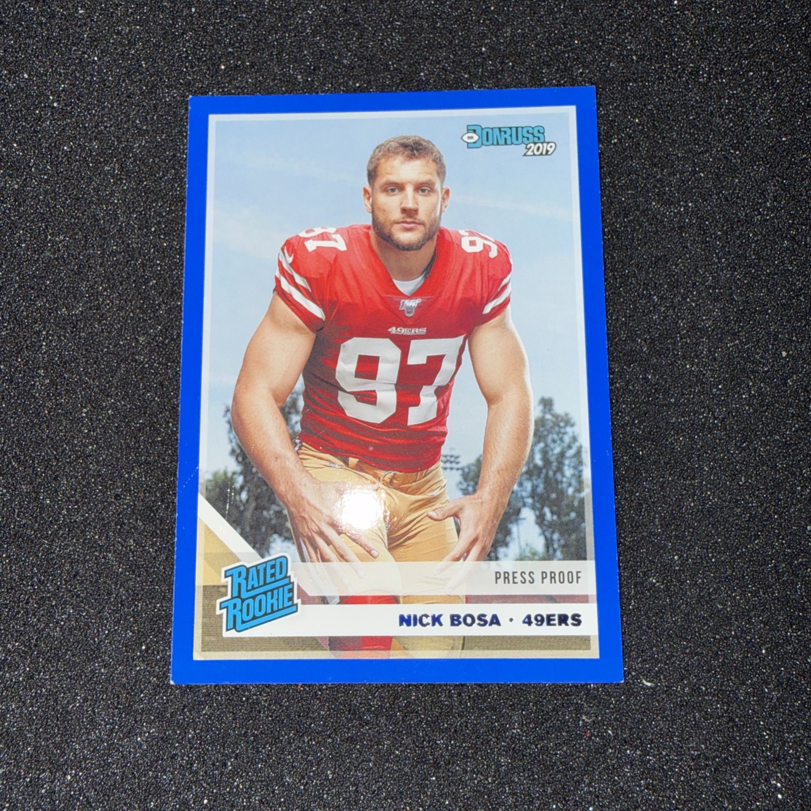 2019 Panini Donruss - Rated Rookie Nick Bosa #318 Press Proof Blue (RC)
