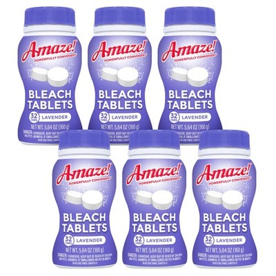 Bleach Tablets 6 Bottles Lavender Scent Laundry Toilet Multipurpose Home Cleanin