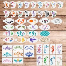 50PCS 3inch Face Painting Stencils, Reusable Templates for Face and Body Art,...