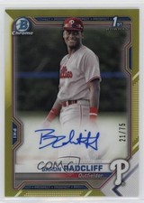 2021 Bowman Chrome Prospect Yellow Refractor 21/75 Baron Radcliff Auto 16zo