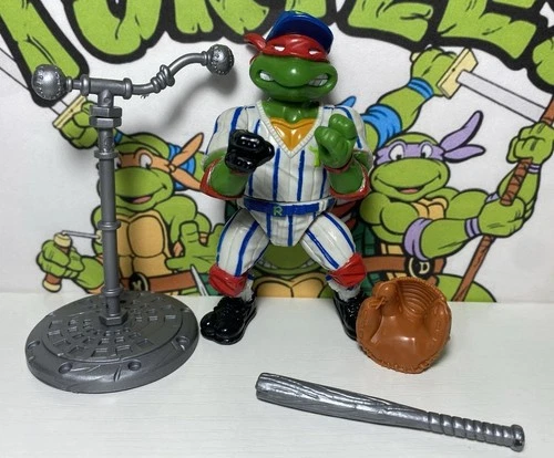 GRAND SLAMMIN’ RAPH TMNT 1991 Vintage Complete Action Figure RAPHAEL  E3 997S