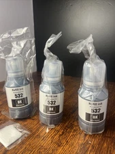 3-Pack Compatible Epson 532 Ink Bottle Black for EcoTank ET-M3170 ET-M1170 NEW