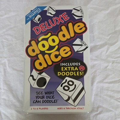 Brand New Deluxe Doodle Dice Game in Sealed Tin Jax 2005 Includes Extra Doodles