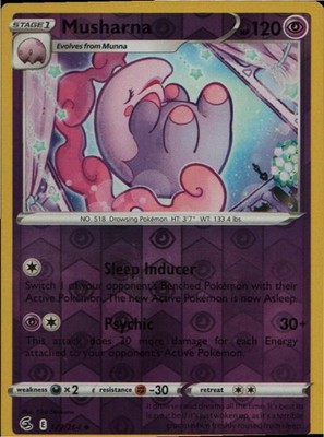 Musharna 122/264 Uncommon Fusion Strike Pokemon Reverse Holo Lightly Played