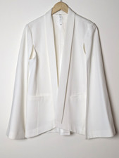 MURAL Women's Ivory Open Front Cape Blazer Jacket Formal Career Size Large