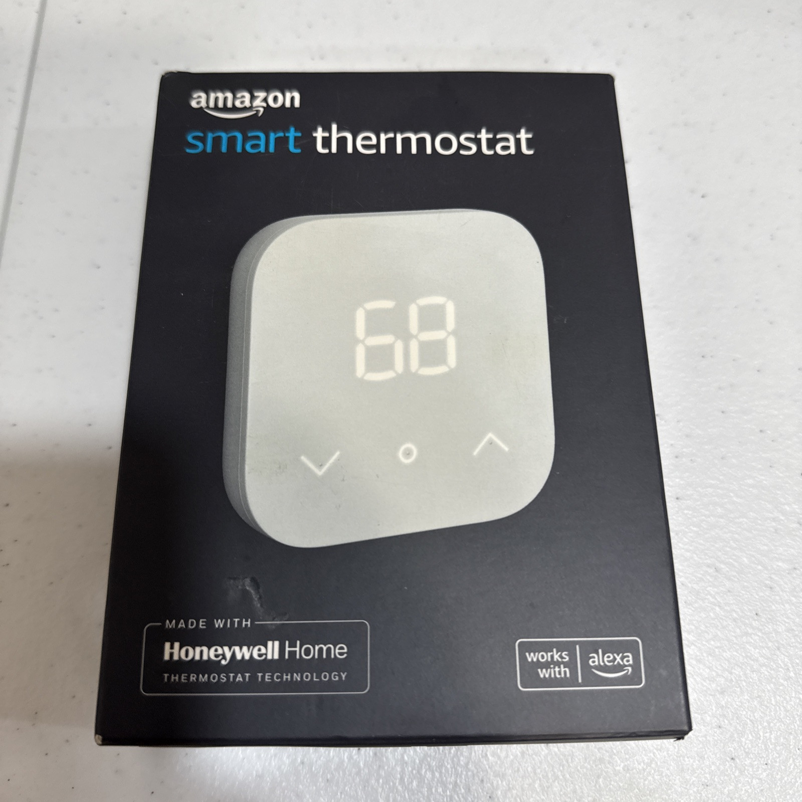 Amazon Smart Thermostat Without C-Wire Adapter Model S6ED3R White Alexa Sealed-image