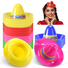 20 Pcs Mini Mexican Plastic Sombreros, 5 Colors Cinco de Mayo Plastic Sombrer...