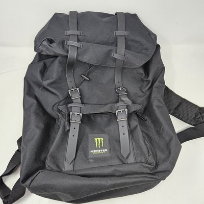 Official Monster Energy Black Premium Promo Padded Backpack  Zippers Pockets 