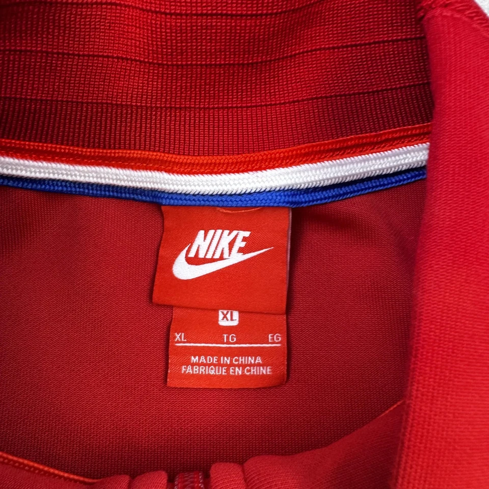 美国足球夹克男式 XL 红色耐克全拉链轨道 USMNT Shield Crest 热身 — 第 4/4 张图片