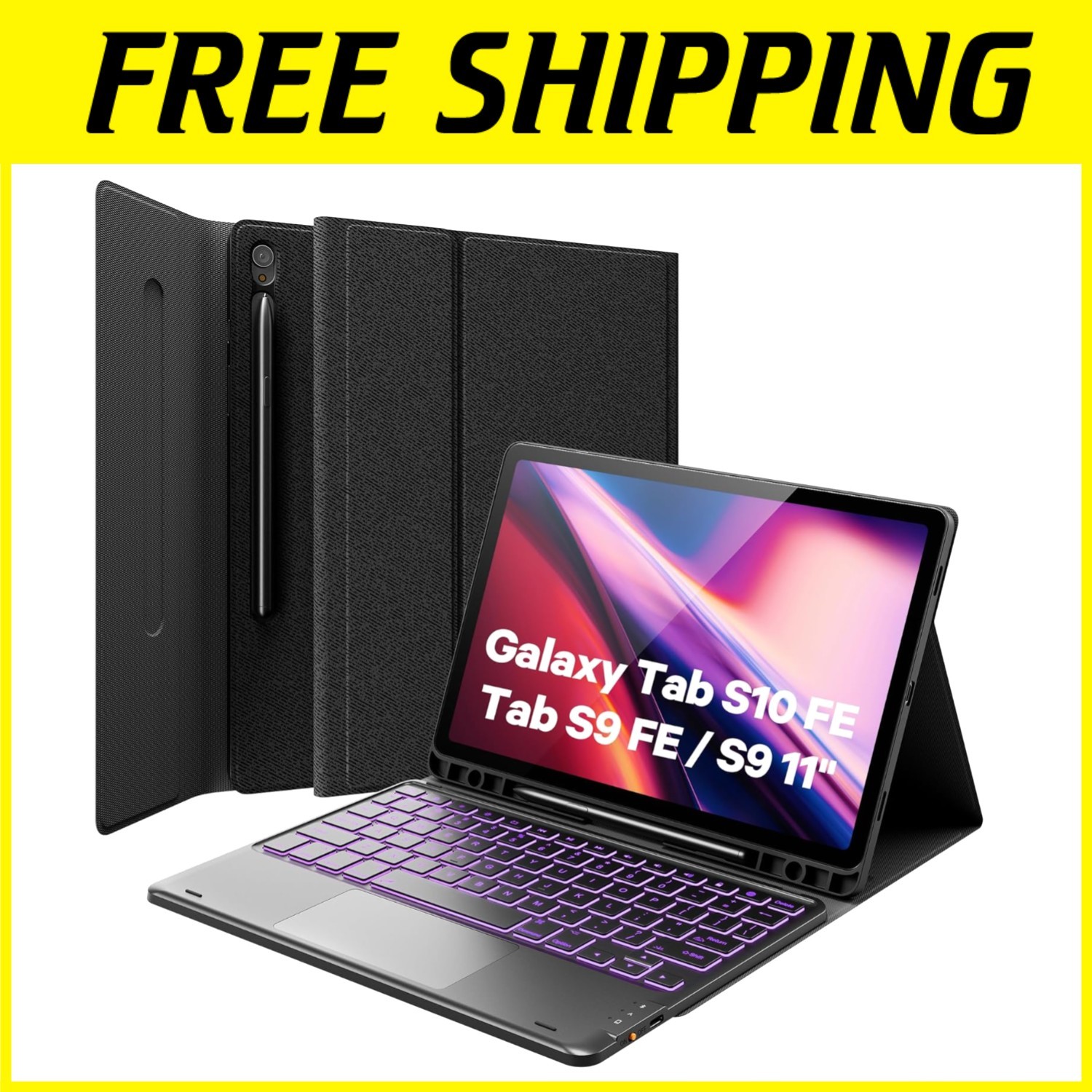 Rechargeable Keyboard Case with Touchpad for Samsung Galaxy