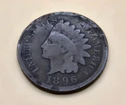 Antique 130 Year Old 1896 Indian Head Penny Circulated Brown Actual Coin Shown