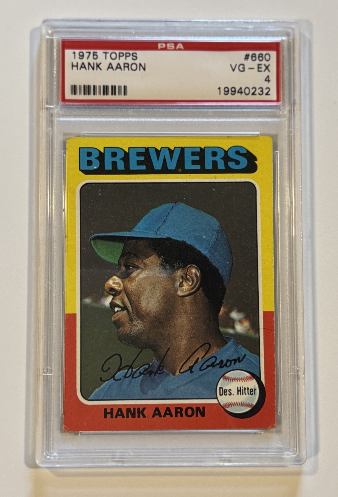 1975 Topps - Hank Aaron #660 PSA 4