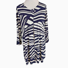 Travelers by Chicos Cardigan Jacket Size 2 Women L Slinky Stretch Black White
