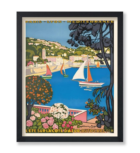 Vintage Travel Poster - France Print - Paris Lyon Mediterranean Art - Gift fo...